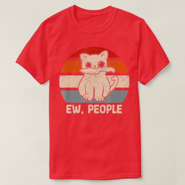 Camiseta Gato De Gato De Ew Gante Knife Meow Kitty Funny Ga (Diseño del anverso)