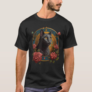 Camiseta Gato de gato Flores de gato Dibujo Gato de animal