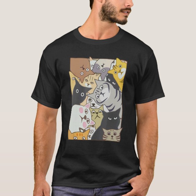Camiseta Gato de gatos de espionaje lindo gatitos hombres m (Anverso)