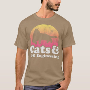 Camiseta Gato de gatos e ingeniería civil e ingeniero civil