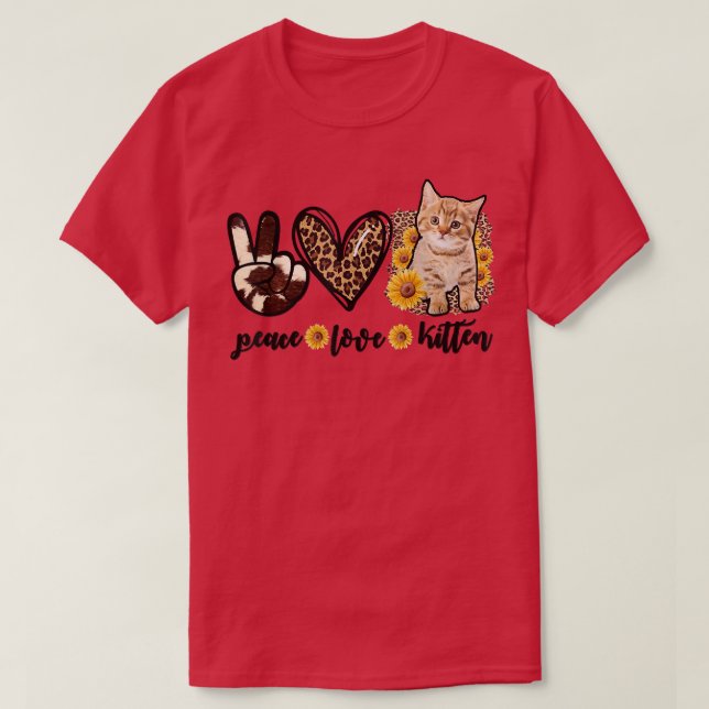 Camiseta Gato de gatos gatitos leopardo de la paz gato (Diseño del anverso)