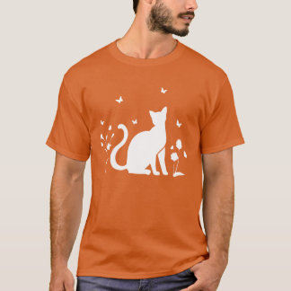 Camiseta Gato de gatos lindo me gusta familia de mariposas