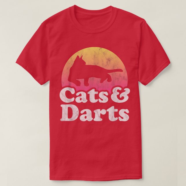 Camiseta Gato de gatos y dardos o gatos de mujeres  (Diseño del anverso)