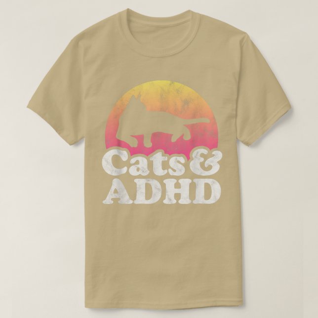 Camiseta Gato de gatos y de TDAH para hombres o mujeres (Diseño del anverso)