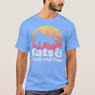 Camiseta Gato de gatos y tambores y bass para hombres o muj