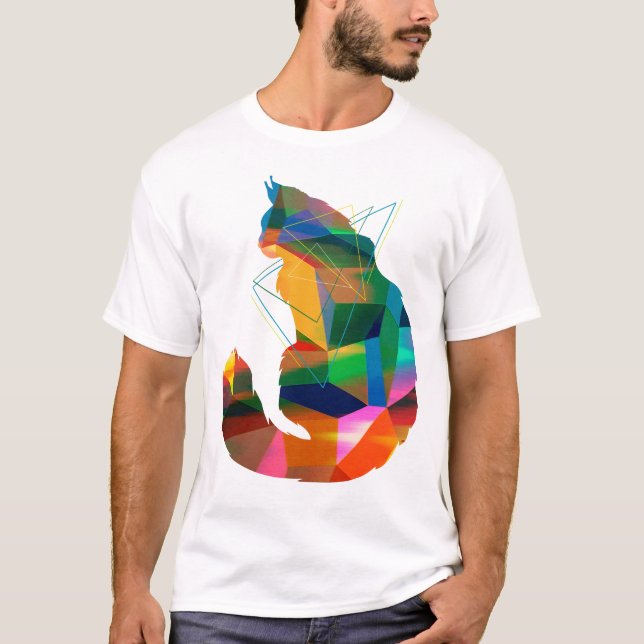 Camiseta Gato de geometría (Anverso)