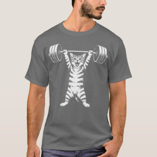 Camiseta Gato de gimnasio de levantamiento de pesas retro v