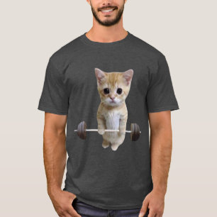Camiseta Gato de Gimnasio Levantamiento de Peso Muerto