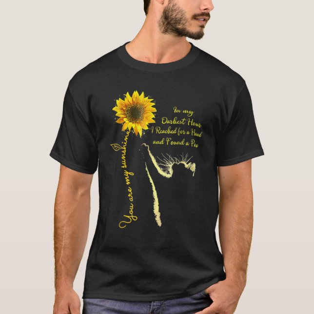 Camiseta Gato De Girasol En Mi Hora Más Oscura Que Alcancé  (Anverso)