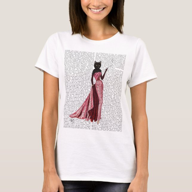 Camiseta Gato de glamour en rosa 2 (Anverso)