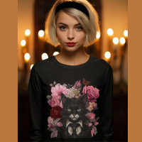 Gato de gótico y rosas Góticos gatos negros y blan