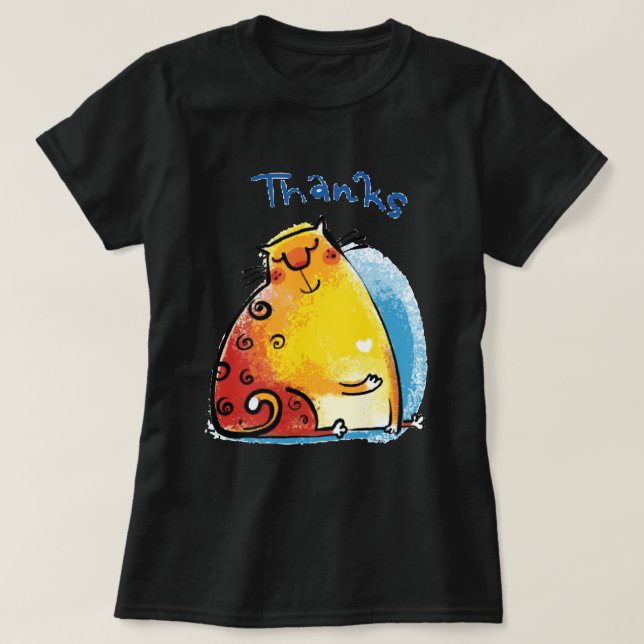 Camiseta Gato de grasa dulce (Diseño del anverso)