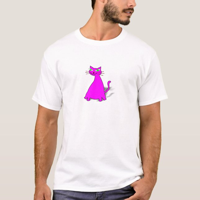 Camiseta Gato de grasa rosa (Anverso)