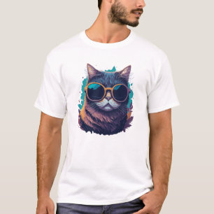 Camiseta Gato de Guay con gafas de sol
