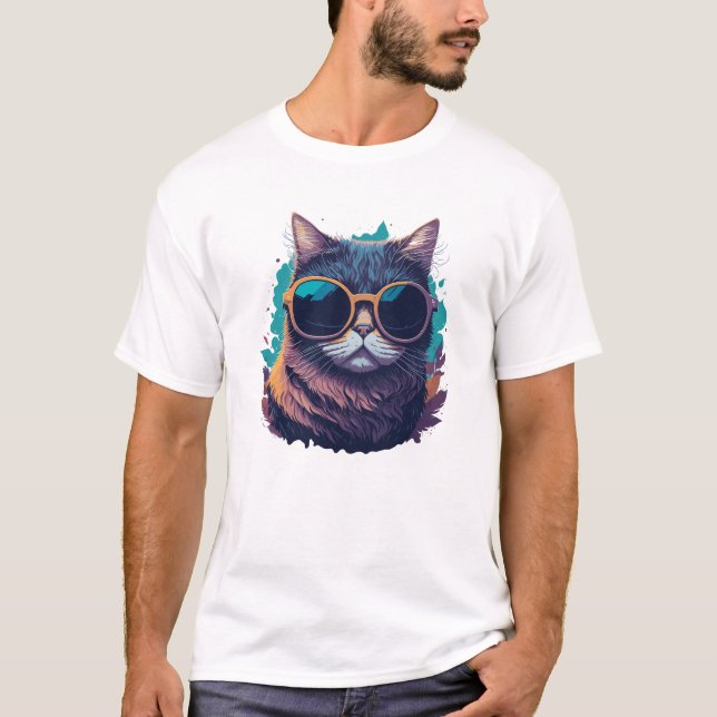 Camiseta Gato de Guay con gafas de sol (Anverso)