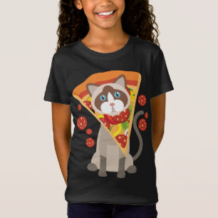 Camiseta Gato De Guay Con Pizza De Pepperoni Grande En La C