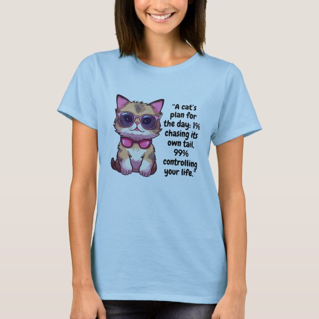 Camiseta Gato de Guay con sombras - Kitty lindo con vidrio  (Anverso)