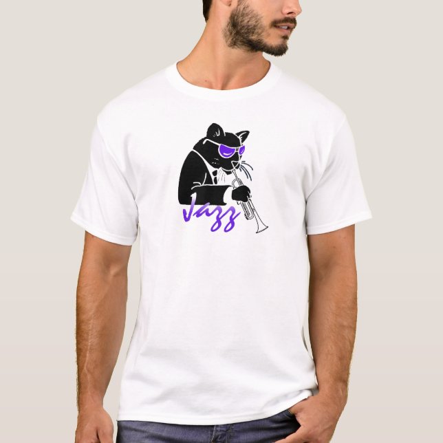 Camiseta Gato de Guay de la trompeta del jazz (Anverso)