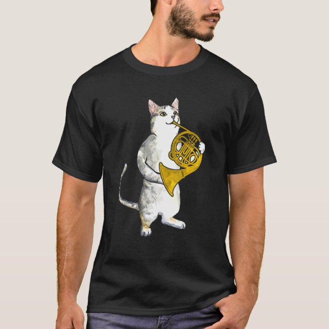 Camiseta Gato de Guay interpretando la orquesta musical del (Anverso)