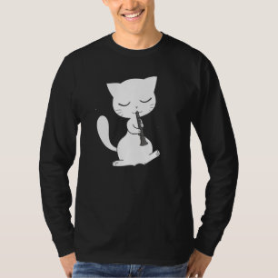 Camiseta Gato de Guay Jugando Al Hipster Clarinet