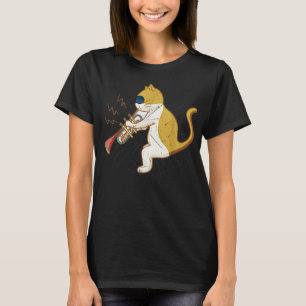Camiseta Gato de Guay Jugando El Clarinet Diseño Hippy Hips
