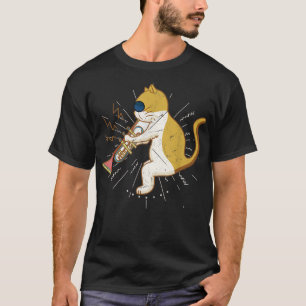 Camiseta Gato de Guay Jugando El Clarinet Diseño Hippy Hips