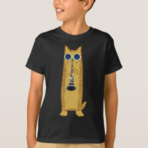 Camiseta Gato de Guay Jugando El Clarinet Diseño Hippy Hips