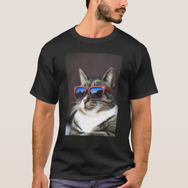 Camiseta Gato de Guay Tabby con gafas de sol (Anverso)