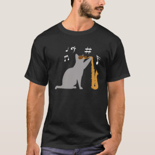 Camiseta Gato de Guay toca saxofón saxofón
