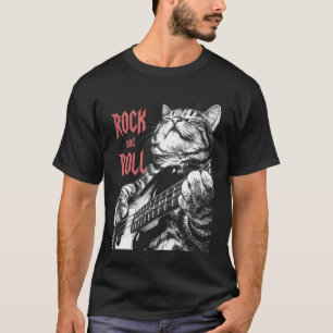 Camiseta Gato de guitarra de Rock N Roll Retro guitarrista
