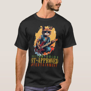 Camiseta Gato de guitarra eléctrica genial para Riffs y Roc
