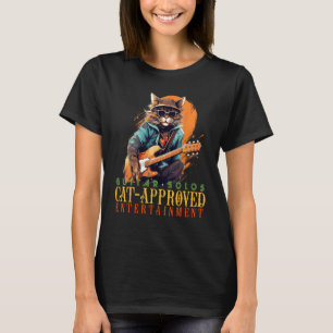 Camiseta Gato de guitarra feliz para los guitares eléctrico