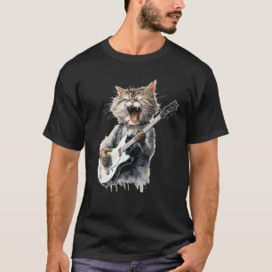 Camiseta Gato de guitarra Mujeres Hombres Niños