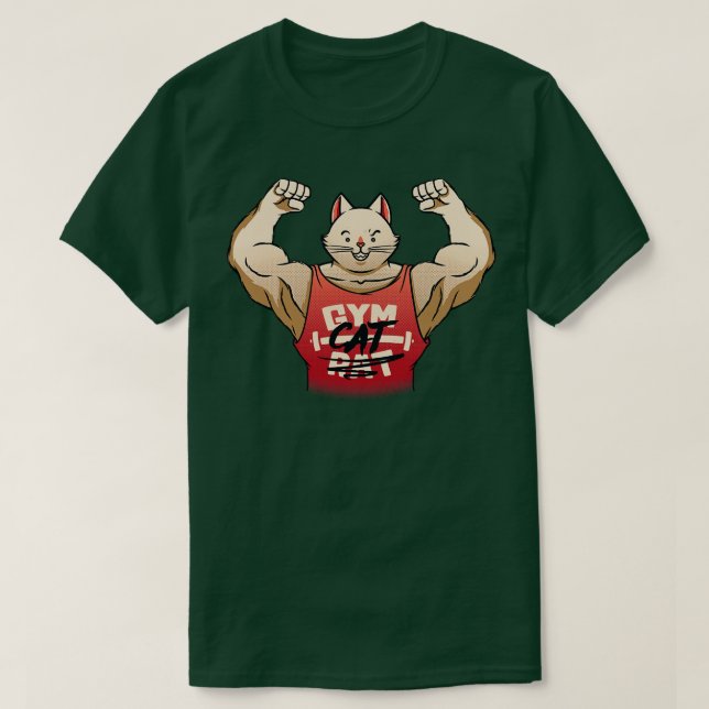 Camiseta Gato de Gym Rat Gym por Tobe Fonseca (Diseño del anverso)