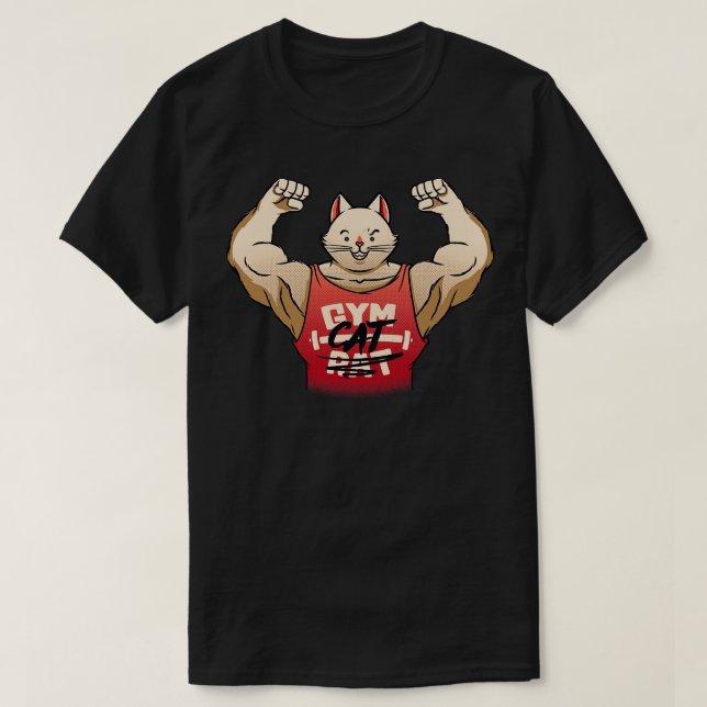 Camiseta Gato de Gym Rat Gym por Tobe Fonseca (Diseño del anverso)