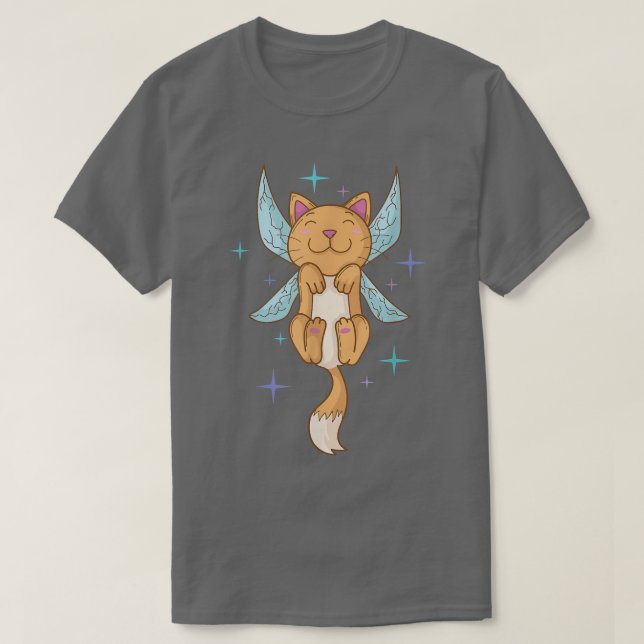 Camiseta Gato de hadas con alas (Diseño del anverso)
