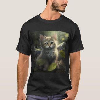 Camiseta Gato de hadas sentado en la hierba