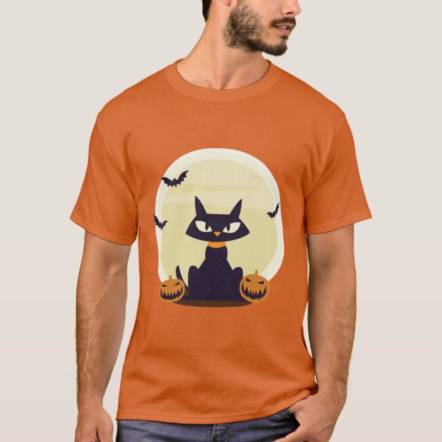 Camiseta Gato de Halloween (Anverso)