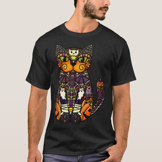Camiseta Gato de Halloween (Anverso)