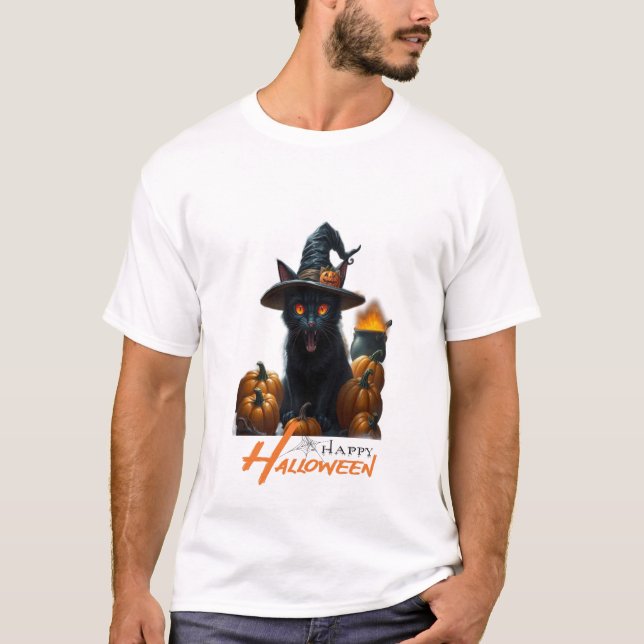 Camiseta Gato de Halloween  (Anverso)