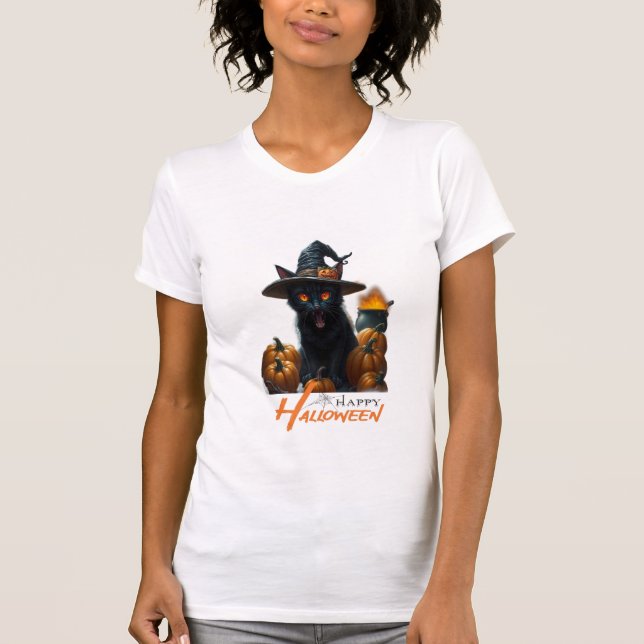 Camiseta Gato de Halloween  (Anverso)
