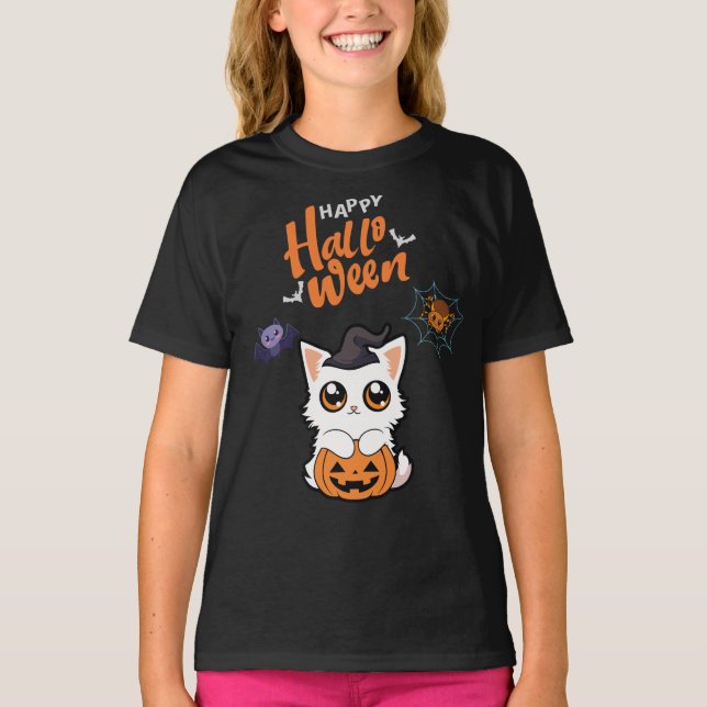 Camiseta Gato de Halloween (Anverso)