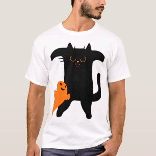 Camiseta gato de Halloween asustado