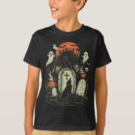 Camiseta Gato de Halloween - Bruja asustada