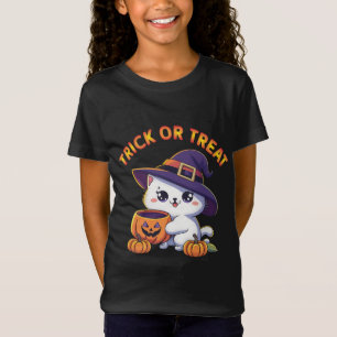 Camiseta Gato de Halloween con calabaza con linterna Jack O