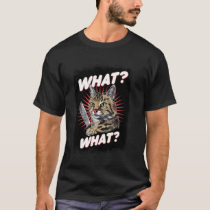 Camiseta Gato de Halloween con cuchillo Hilarante Animal Ga