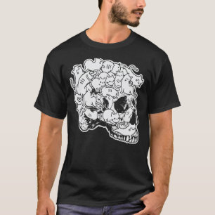 Camiseta Gato de Halloween Cráneo Gatito Esqueleto Cráneo d