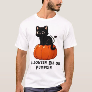 Camiseta Gato de Halloween en la calabaza