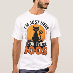 Camiseta Gato de Halloween Estoy Aquí Solo por los Espírito