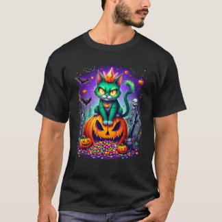 Camiseta Gato de Halloween Fomnio Fall Trompecabezas Gato